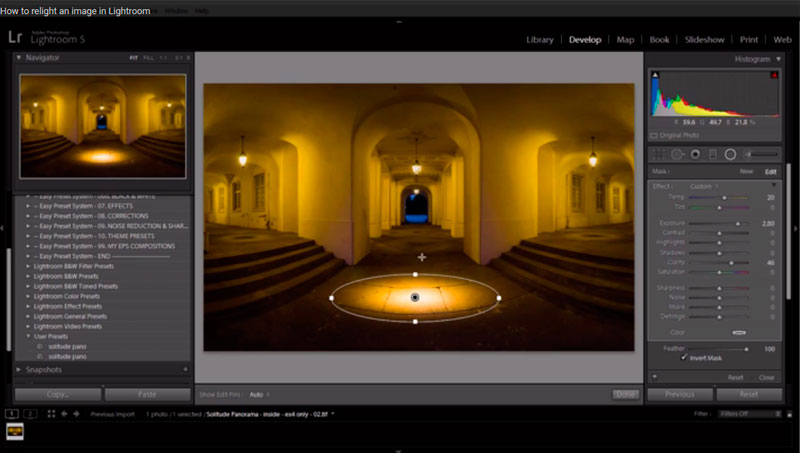 How to relight an image in Lightroom