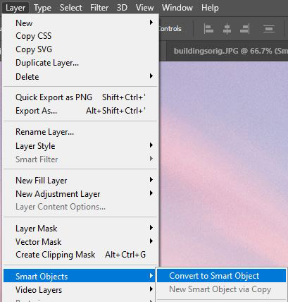 Convert to smart object in photoshop