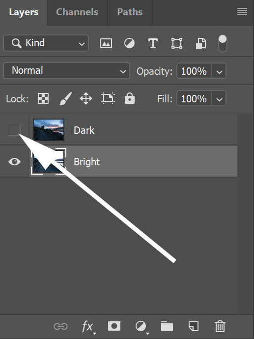 make a layer invisible in photoshop